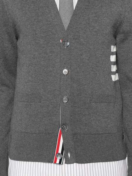 Cardigane Thom Browne Thom Browne 4Bar Cotton Cardigan GREY Barbati (BM 18097050) 5