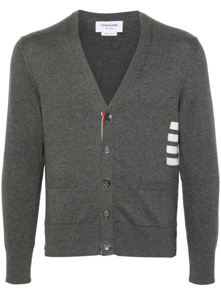 Cardigane Thom Browne Thom Browne 4Bar Cotton Cardigan GREY Barbati (BM 18097050) 1