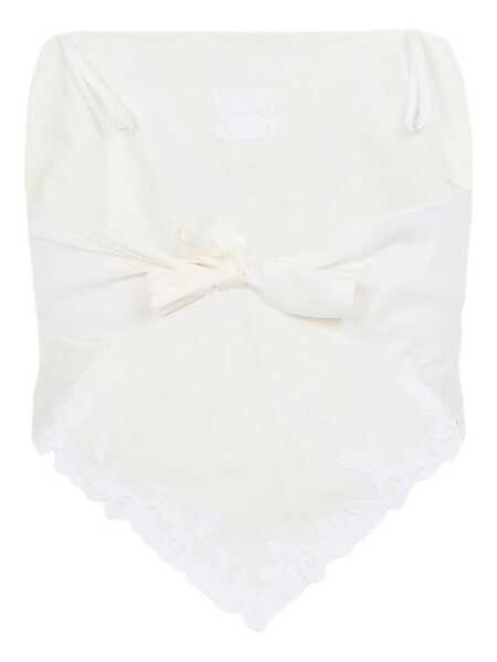 Topuri Miu Miu Miu Miu Top Tela Fiammata Ricamo Fiori Beige Femei (BM 18097098) 2