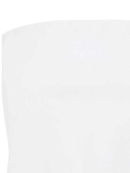 Topuri Miu Miu Miu Miu Top Tela Fiammata Ricamo Fiori Beige Femei (BM 18097098) 3