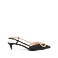 Pantofi cu toc Valentino Garavani Vlogo Leather Slingback Pumps Femei