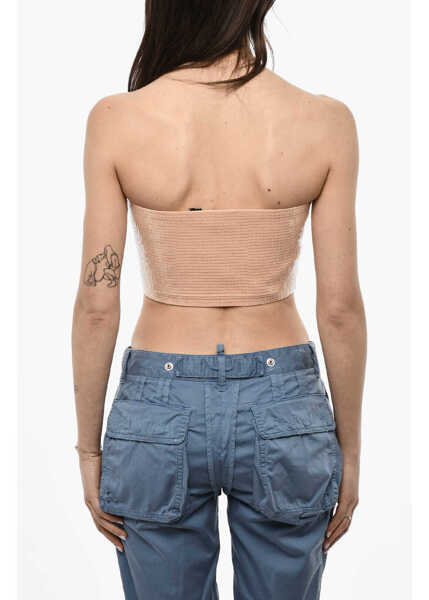 Bluze DSQUARED2 Strapless Sequined Cropped Top Pink Femei (BM 18098185) 2