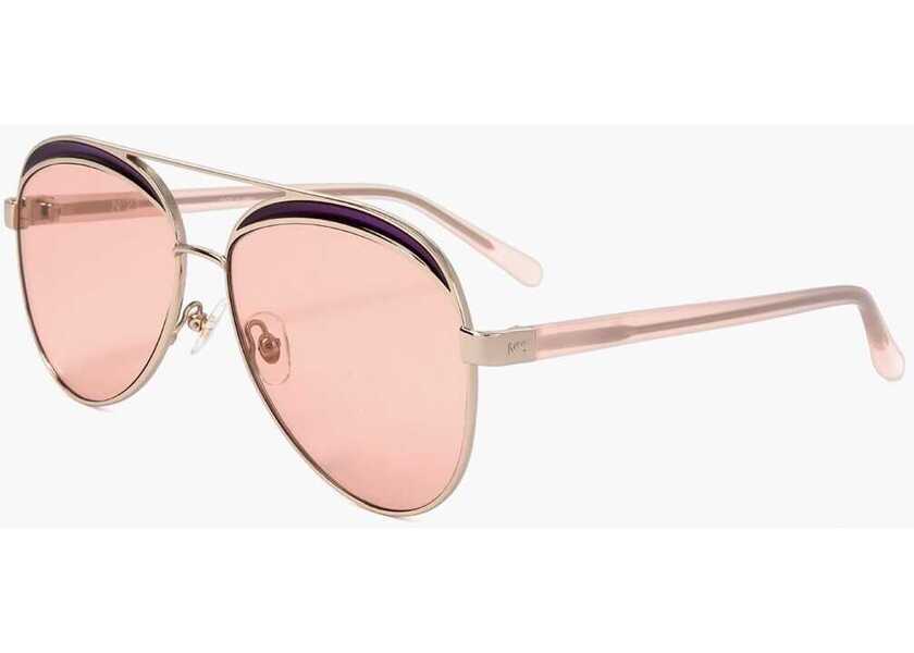 Ochelari de soare LINDA FARROW No 21 Aviator Sunglasses With Metal Frame Pink Femei (BM 18098188) 2