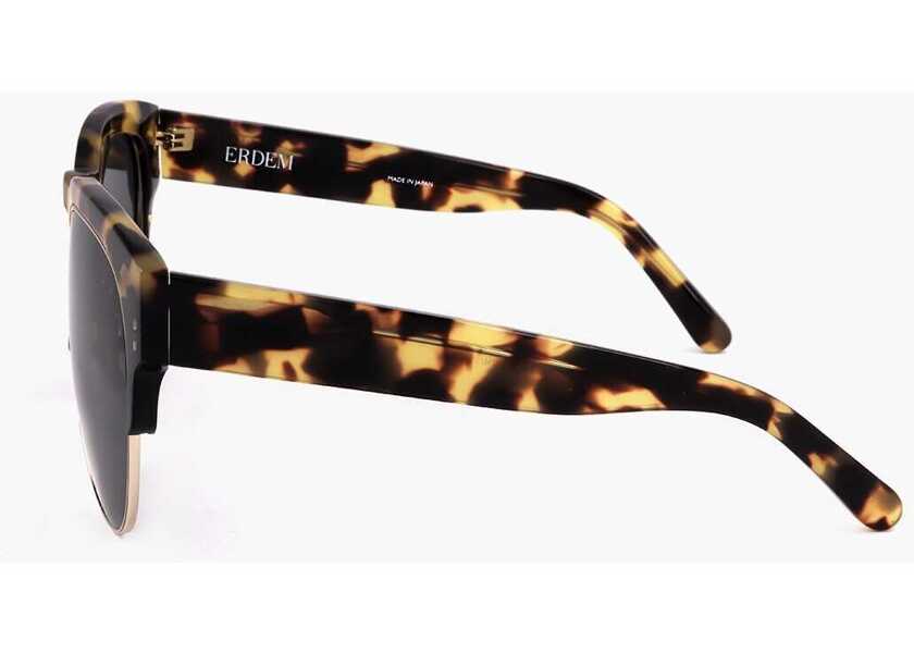 Ochelari de soare LINDA FARROW Erdem Clubmaster Sunglasses With Tortoiseshell Frame Brown Femei (BM 18098191) 3