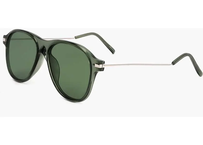Ochelari de soare LINDA FARROW Dries Van Noten Aviator Sunglasses With Ton-Sur-Ton Lenses Green Femei (BM 18098197) 2