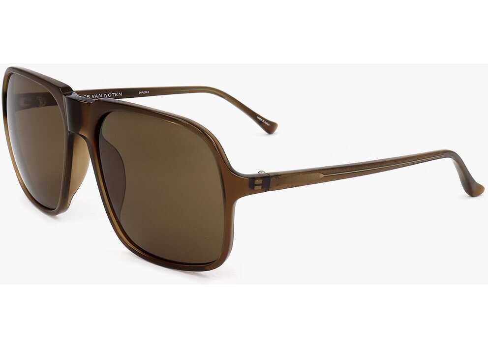 Ochelari de soare LINDA FARROW Dries Van Noten Rectangular Sunglasses With Plastic Frame Brown Femei (BM 18098200) 2