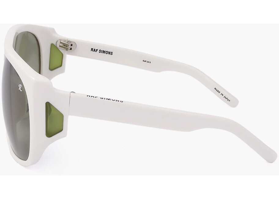 Ochelari de soare LINDA FARROW Raf Simons Shield Sunglasses With Plastic Frame White Femei (BM 18098203) 3