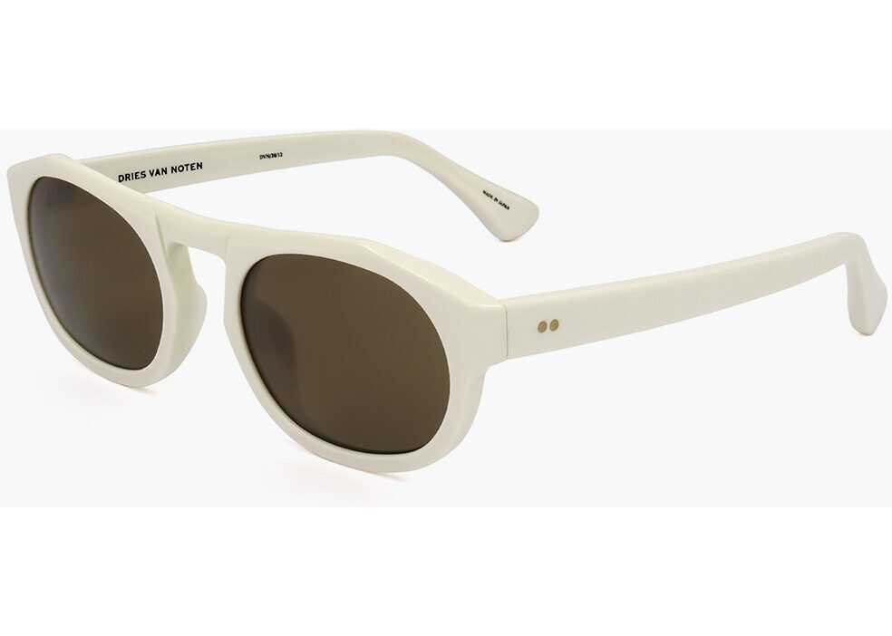 Ochelari de soare LINDA FARROW Dries Van Noten Oval Sunglasses With Plastic Frame White Femei (BM 18098206) 2
