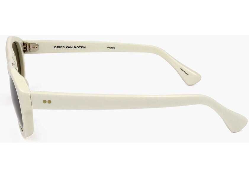 Ochelari de soare LINDA FARROW Dries Van Noten Oval Sunglasses With Plastic Frame White Femei (BM 18098206) 3