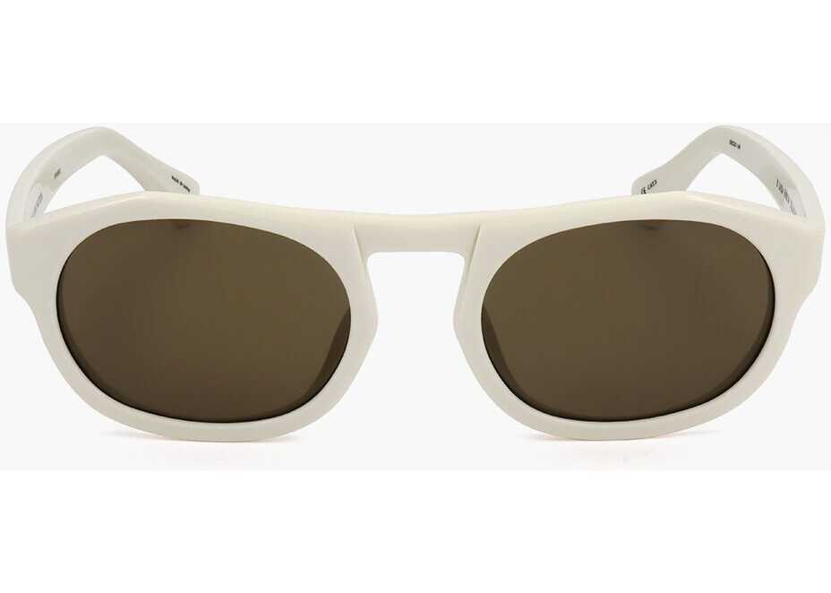 Ochelari de soare LINDA FARROW Dries Van Noten Oval Sunglasses With Plastic Frame White Femei (BM 18098206) 1