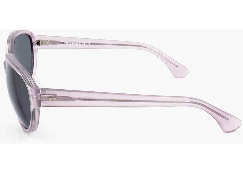 Ochelari de soare LINDA FARROW Dries Van Noten Cat-Eye Sunglasses With Transparent Frame White Femei (BM 18098233) 3