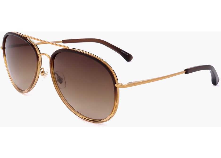 Ochelari de soare LINDA FARROW Dries Van Noten Aviator Sunglasses With Gradient Lenses Brown Barbati (BM 18098242) 2
