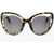 LINDA FARROW Erdem Butterfly Sunglasses With Tortoiseshell Patterned Fram Brown