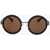 LINDA FARROW Dries Van Noten Metal Detailed Round Sunglasses Black