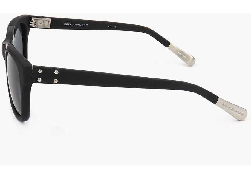 Ochelari de soare LINDA FARROW Kris Van Assche Wayfarer Sunglasses With Matte Frame Black Barbati (BM 18098254) 3