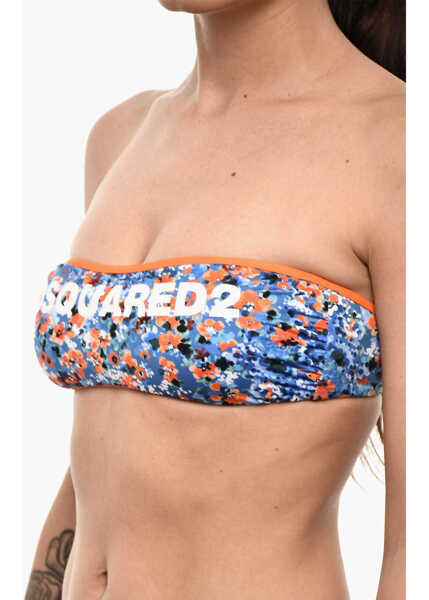 Sutiene DSQUARED2 Floral-Motif Bandeau Bikini Top Multicolor Femei (BM 18098272) 3