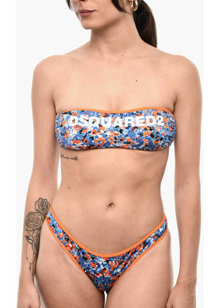 Sutiene DSQUARED2 Floral-Motif Bandeau Bikini Top Multicolor Femei (BM 18098272) 1