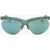 LINDA FARROW Dries Van Noten Clubmaster Sunglasses With V-Shaped Bridge Light Blue