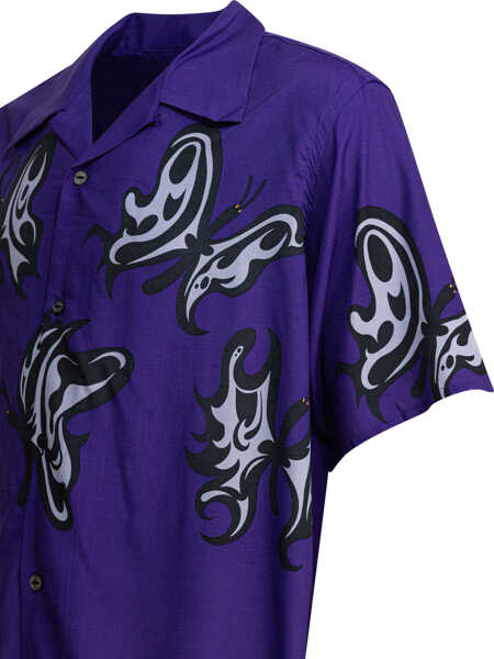Camasi casual NEEDLES One-Up shirt Purple Barbati (BM 18098475) 4