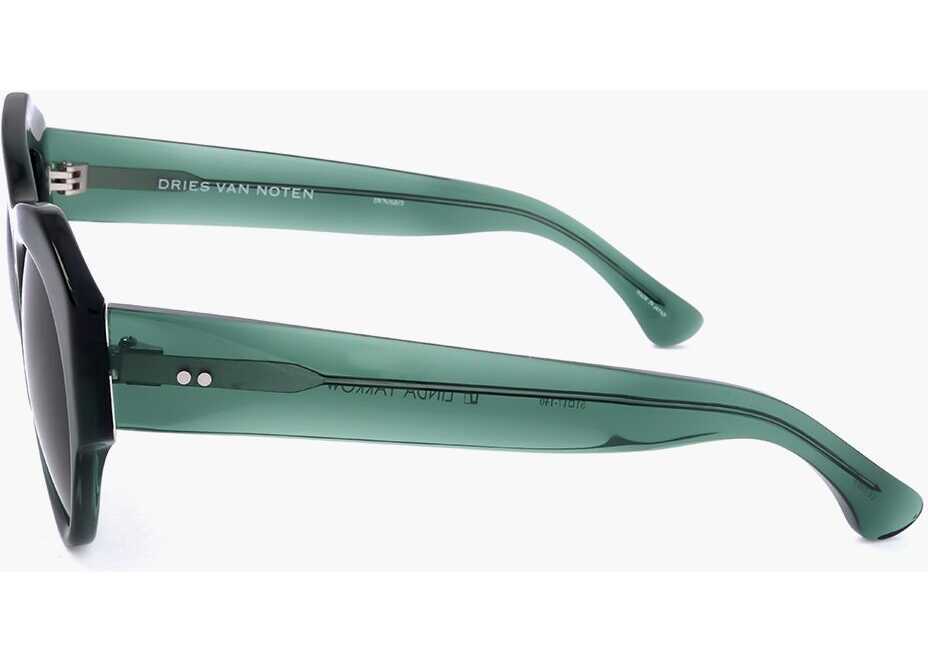 Ochelari de soare LINDA FARROW Dries Van Noten Sunglasses With See Through Frame Green Femei (BM 18098578) 3