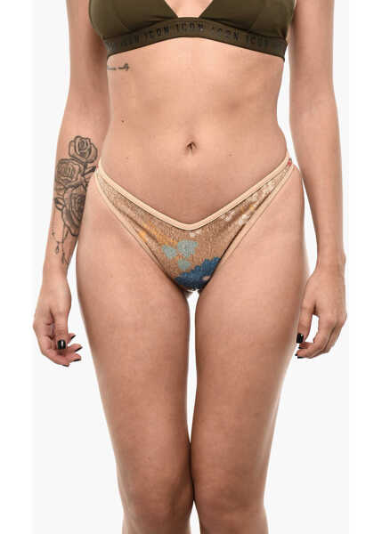 Bikini DSQUARED2 Sequined Bikini Bottom Beige Femei (BM 18098584) 1