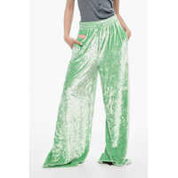 Pantaloni casual Baggy Fit Chenille Pants With Coulisse Femei