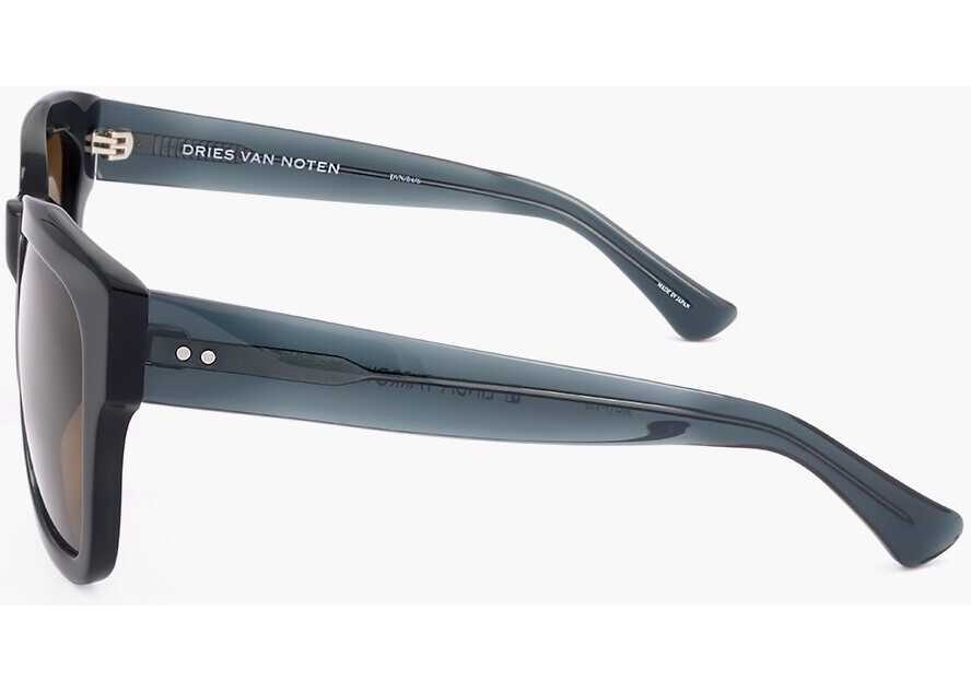 Ochelari de soare LINDA FARROW Dries Van Noten Wayfarer Sunglasses With See Through Frame Blue Femei (BM 18098596) 3
