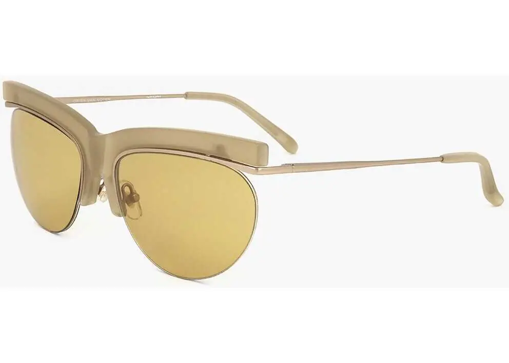 Ochelari de soare LINDA FARROW Dries Van Noten Clubmaster Sunglasses With V-Shaped Bridge Yellow Femei (BM 18098599) 2