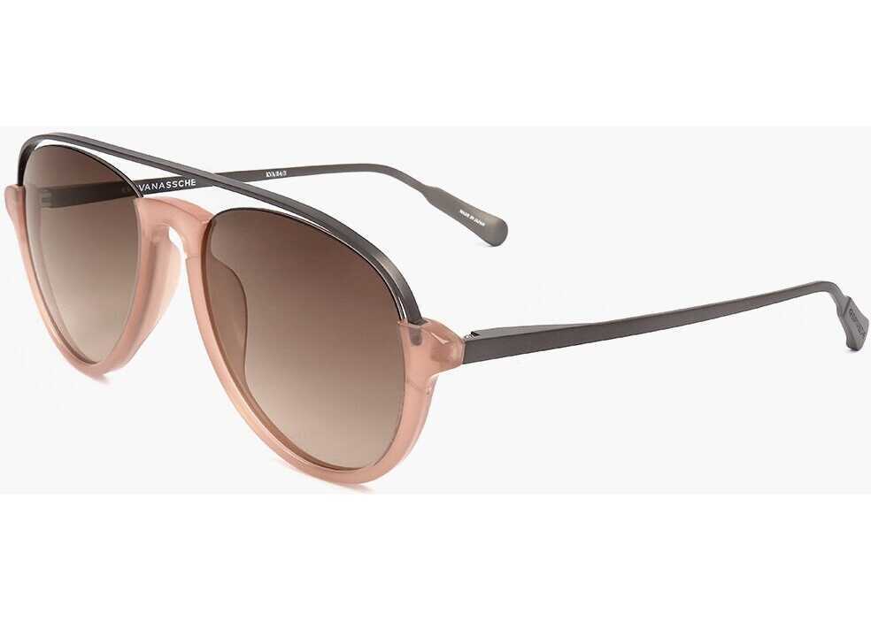 Ochelari de soare LINDA FARROW Kris Van Assche Aviator Sunglasses With Gradient Lenses Brown Barbati (BM 18098602) 2