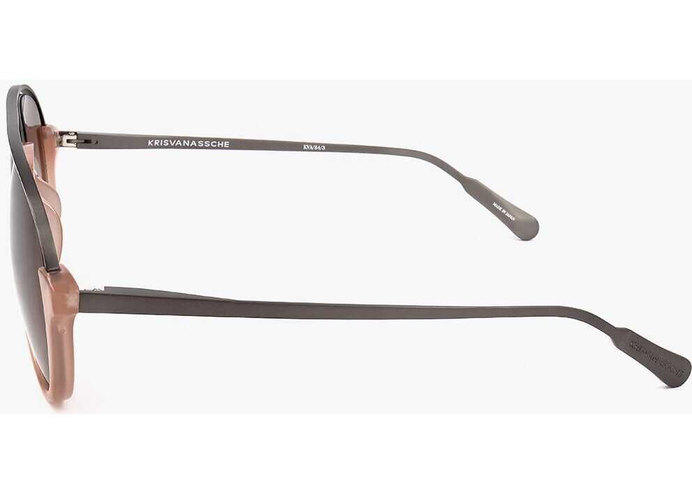 Ochelari de soare LINDA FARROW Kris Van Assche Aviator Sunglasses With Gradient Lenses Brown Barbati (BM 18098602) 3