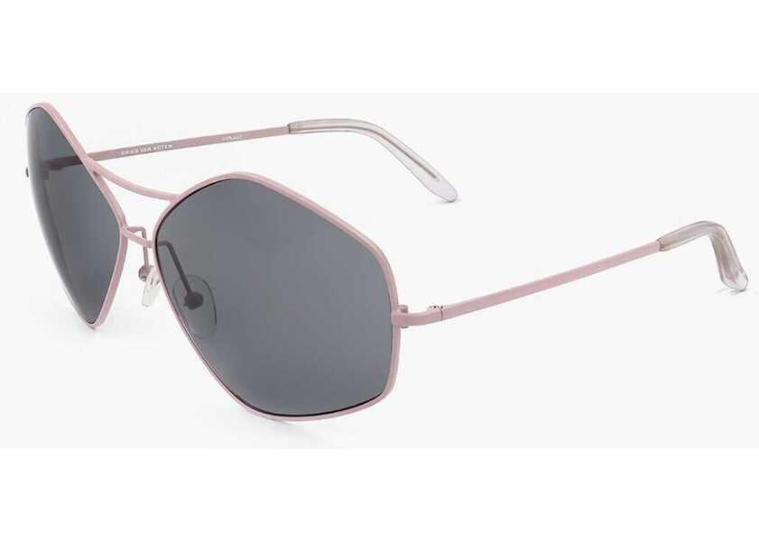 Ochelari de soare LINDA FARROW Dries Van Noten Pentagonal Sunglasses With Double Bridge Silver Femei (BM 18098608) 2