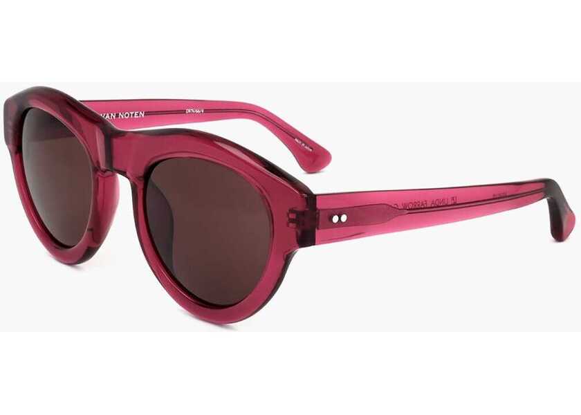 Ochelari de soare LINDA FARROW Dries Van Noten Sunglasses With See Through Frame Red Femei (BM 18098611) 2