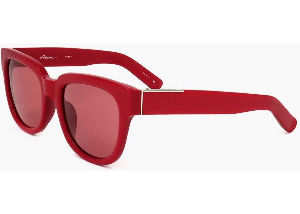 Ochelari de soare LINDA FARROW Phillip Lim Wayfarer Sunglasses With Ton-Sur-Ton Lenses Red Barbati (BM 18098623) 2