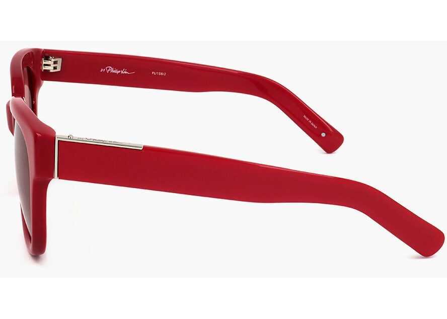 Ochelari de soare LINDA FARROW Phillip Lim Wayfarer Sunglasses With Ton-Sur-Ton Lenses Red Barbati (BM 18098623) 3