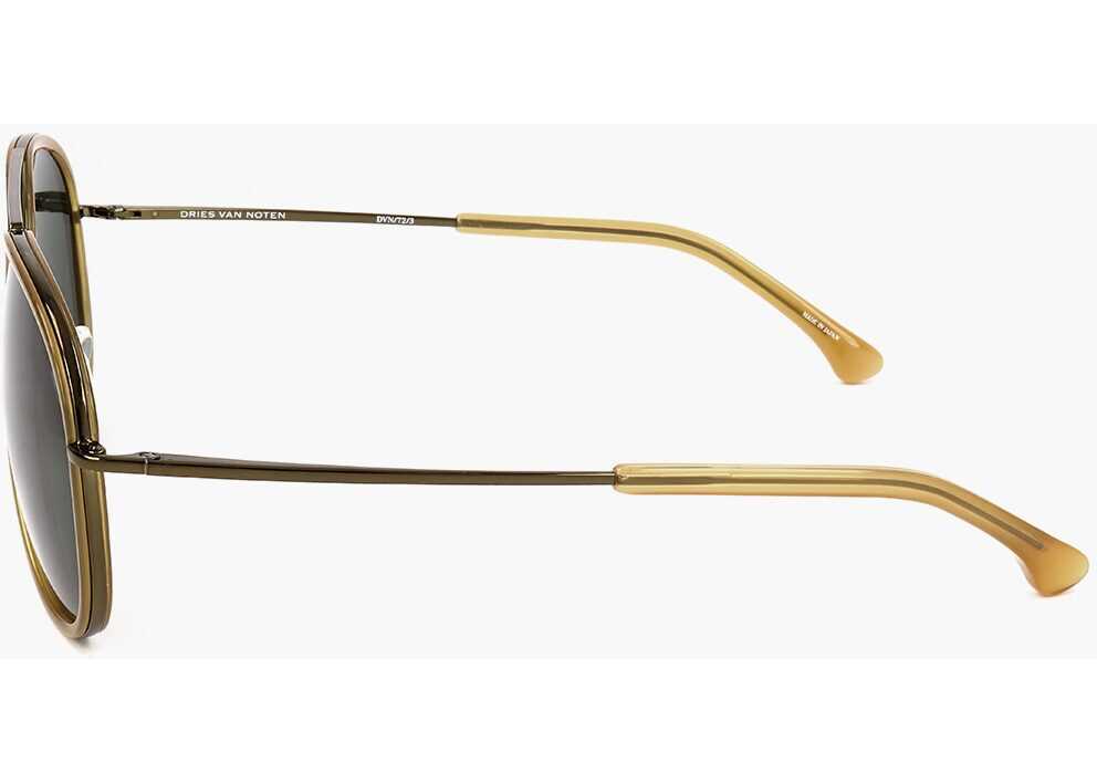 Ochelari de soare LINDA FARROW Dries Van Noten Aviator Sunglasses With Plastic Frame Brown Barbati (BM 18098650) 3