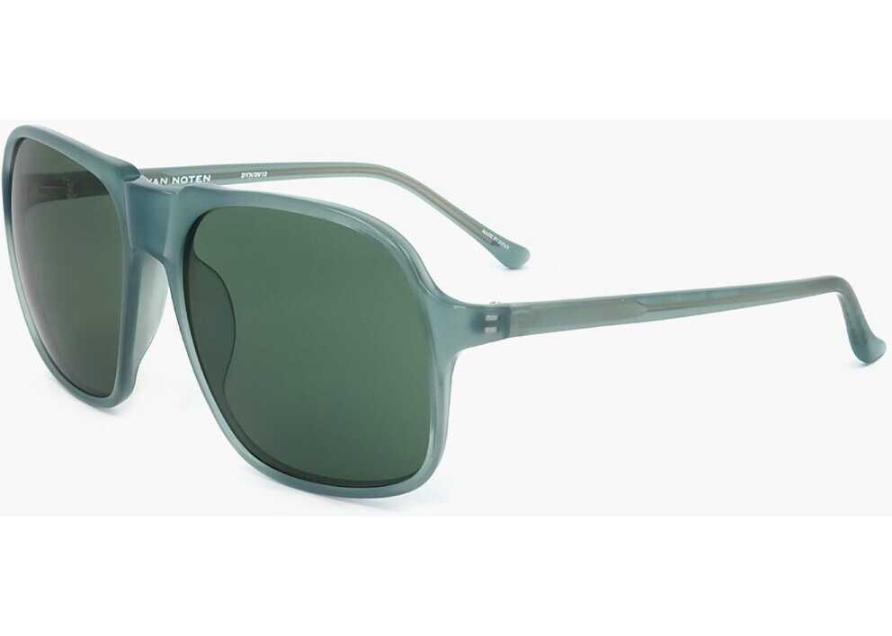 Ochelari de soare LINDA FARROW Dries Van Noten Rectangular Sunglasses With Plastic Frame Green Femei (BM 18098653) 2