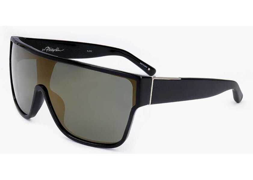 Ochelari de soare LINDA FARROW Phillip Lim Shield Sunglasses With Plastic Frame Black Barbati (BM 18098752) 2
