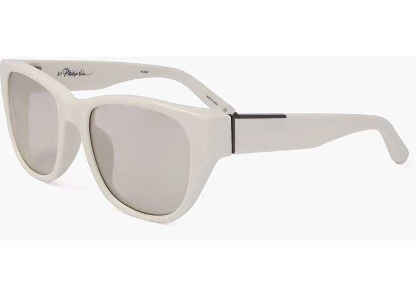 Ochelari de soare LINDA FARROW Phillip Lim Wayfarer Sunglasses With Light Lenses White Femei (BM 18098770) 2