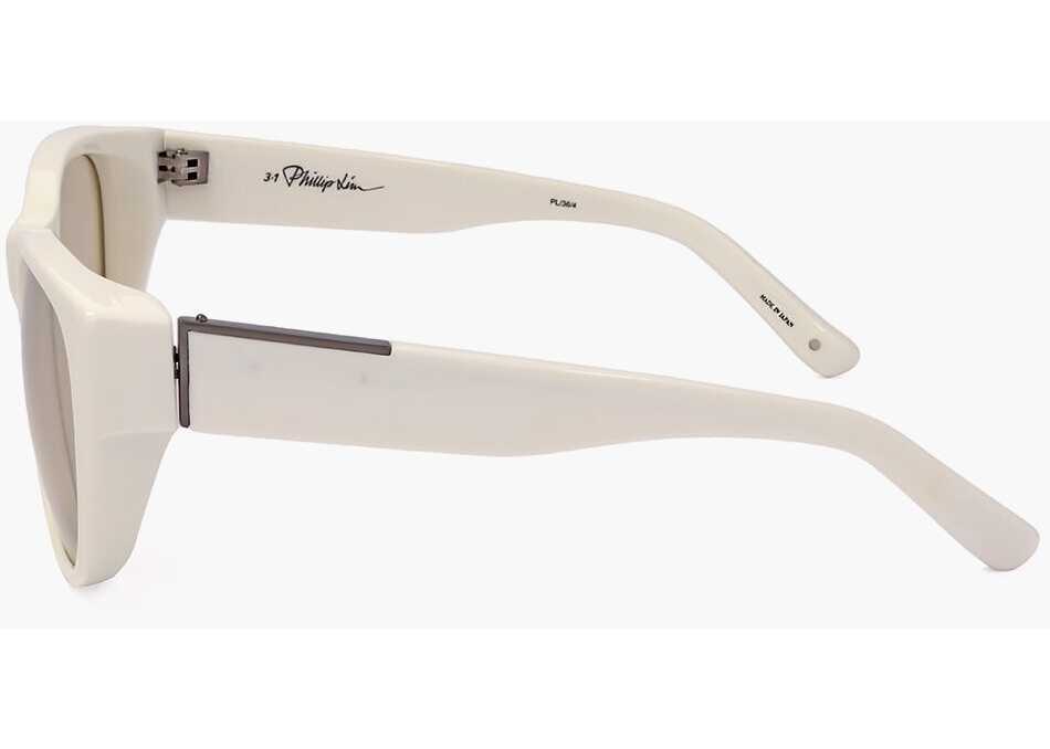 Ochelari de soare LINDA FARROW Phillip Lim Wayfarer Sunglasses With Light Lenses White Femei (BM 18098770) 3