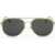 LINDA FARROW Dries Van Noten Aviator Sunglasses With Slim Rods Green