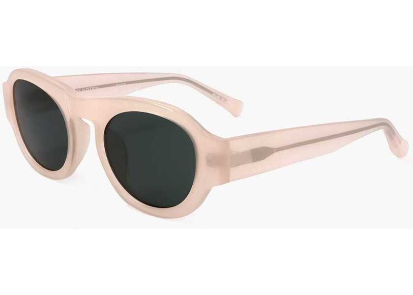 Ochelari de soare LINDA FARROW Dries Van Noten Oval Sunglasses With See Through Frame Pink Femei (BM 18098776) 2
