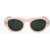 LINDA FARROW Dries Van Noten Oval Sunglasses With See Through Frame Pink