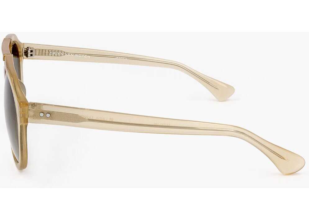 Ochelari de soare LINDA FARROW Dries Van Noten Aviator Sunglasses With Metal Detail Yellow Femei (BM 18098779) 3