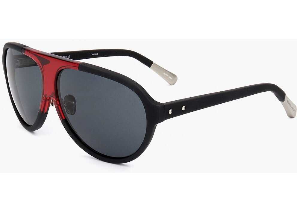 Ochelari de soare LINDA FARROW Kris Van Assche Aviator Sunglasses With Two-Tone Frame Black Barbati (BM 18098791) 2