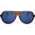 LINDA FARROW Phillip Lim Aviator Sunglasses With Wood Effect Detail Blue