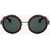 LINDA FARROW Dries Van Noten Metal Detailed Round Sunglasses Burgundy