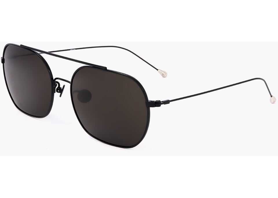 Ochelari de soare LINDA FARROW Ann Demeulemeester Aviator Sunglasses With Extra Slim Frame Black Barbati (BM 18098827) 2