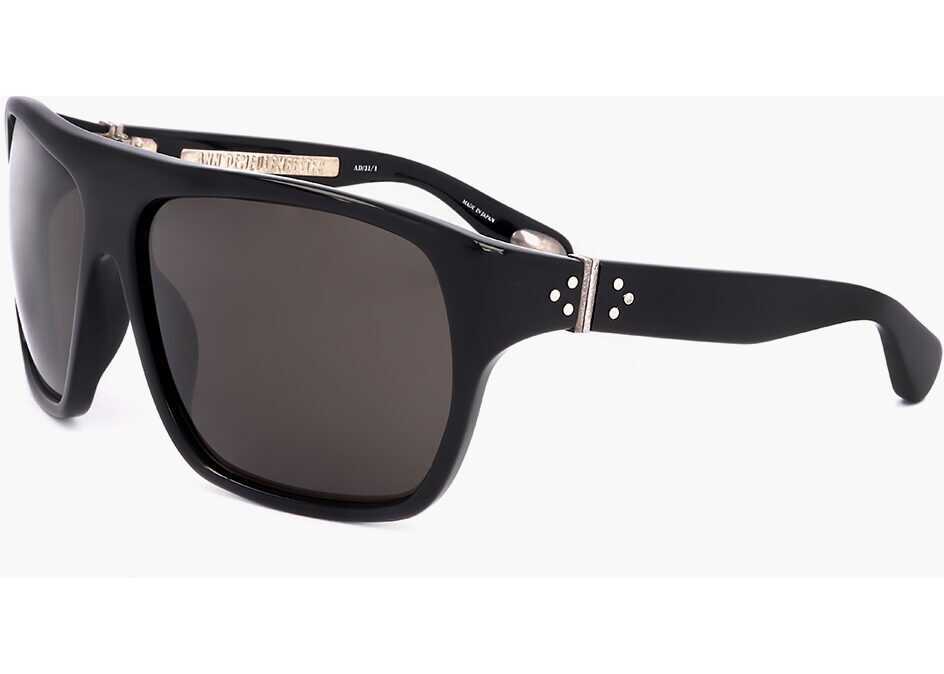 Ochelari de soare LINDA FARROW Ann Demeulemeester Shield Sunglasses With Plastic Frame Black Barbati (BM 18098830) 2