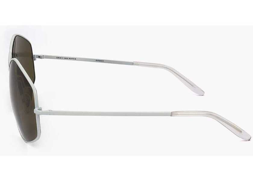 Ochelari de soare LINDA FARROW Dries Van Noten Pentagonal Sunglasses With Double Bridge Brown Femei (BM 18098839) 3