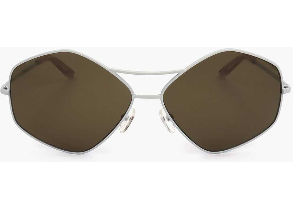 Ochelari de soare LINDA FARROW Dries Van Noten Pentagonal Sunglasses With Double Bridge Brown Femei (BM 18098839) 1